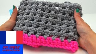 Crocheter une écharpe ou un châle double loop DIY Au chaud pour lhiver  Deux couleurs [upl. by Attelrak788]