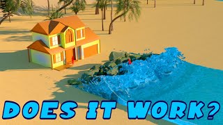 The Best And The Worst Coastline Protection Barrier  Water Simulation [upl. by Aruon]