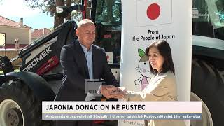 Ambasada e Japonisë në Shqipëri i dhuron bashkisë Pustec një mjet të ri eskavator [upl. by Aerdnac974]