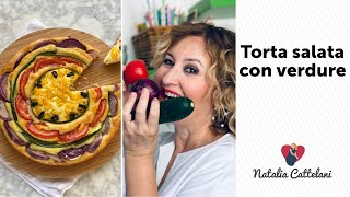 TORTA SALATA SOFFICE CON VERDURE ESTIVE  Ricetta facile e veloce  Natalia Cattelani [upl. by Zebulon]