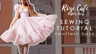 Puff Bustier Dress Tutorial  Pattern [upl. by Zebada]