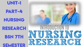 Introduction to Nursing ResearchUnit1Part4Bsn 7th SemesterIn UrduEnglish [upl. by Inaboy]