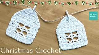 Teje adornos de navidad a crochet  Casitas decorativas [upl. by Ruthe]