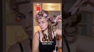 Remington heated rollers 💗 heatedrollers remington curls hairstyle hairreviews [upl. by Eidac]