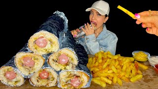 MUKBANG ASMR HOT DOG WITH FRENCH FRISE🌭🍟 موکبانگ هات داگ [upl. by December288]