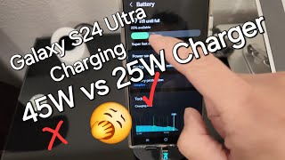 How fast can the Samsung Galaxy S24 Ultra charge 45w charger [upl. by Aicittel363]