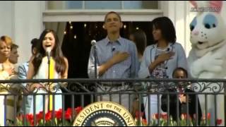 Jessica Sanchez sings National Anthem at White House [upl. by Acisseg]