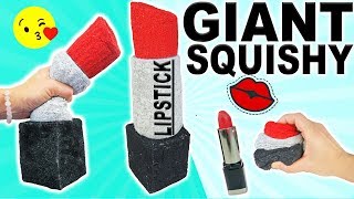 How To Make DIY GIANT Lipstick Squishy  Fun Makeup Crafts [upl. by Ingalls600]