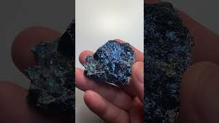 Blue Covellite Leonard Mine Butte Montana USA Super flash both sides [upl. by Francklyn]