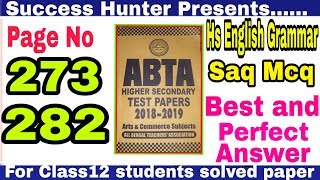 ABTA Hs English test paper solvedpage no273 amp 282 [upl. by Phillane]