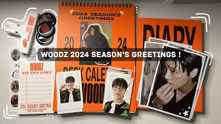 unboxing my woodz 2024 season’s greetings 🖤🧡 [upl. by Dlanar847]