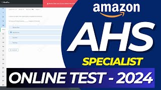 AHS Specialist Amazon Assessment Test 2024  AHS L3 Account Health Support Specialist Interview [upl. by Yenaffit688]