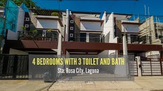 Modern 4 Bedrooms 3 Storey House and Lot in Santa Rosa City Laguna near Enchanted Kingdom [upl. by Arataj]