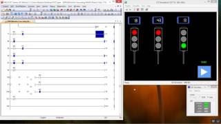 traffic lights with PLC mitsubishi [upl. by Allimac]