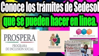 Conoce los tramites de SEDESOL que se pueden hacer en línea [upl. by Atronna]