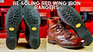 ASMR Red Wing Iron Rangers Resoled with Vibram430 Soles [upl. by Porett]