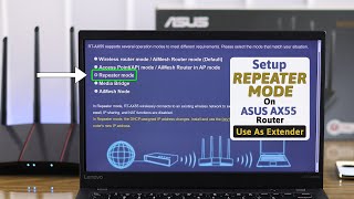 ASUS Router AX55 How To Setup Repeater Mode [upl. by Chambers324]