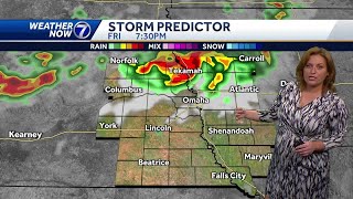 Scattered storm chances Friday evening [upl. by Ahsenra332]