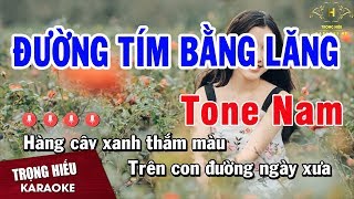 Karaoke Đường Tím Bằng Lăng Tone Nam Nhạc Sống  Trọng Hiếu [upl. by Belldas990]