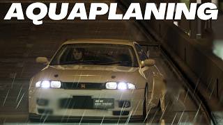 CRAZY Aquaplaning  Tokyo Night Driving in Heavy Rain [upl. by Aryad]