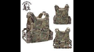 SINAIRSOFT Tactical Plate Carrier Vest Quick Release Buckle MOLLE LaserCut Back Zipper Vest [upl. by Christel968]