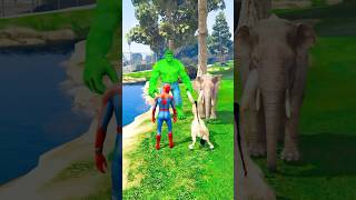 Hulk vs spider man race video 😮😱gta5 viralvideo youtubeshorts cartoon [upl. by Alvira497]