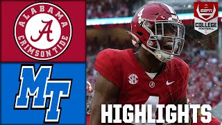 Middle Tennessee Blue Raiders vs Alabama Crimson Tide  Full Game Highlights [upl. by Elokcin]