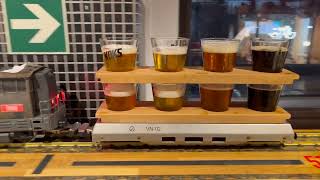 Beer delivered by model trains 2950 ft of track [upl. by Tterej]