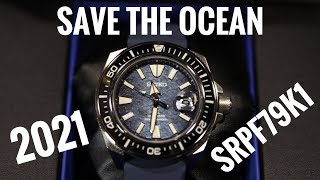 Seiko Prospex Samurai quotDark Manty Rayquot Save The Ocean  Review  SRPF79K1  OlfertampCo [upl. by Evets]