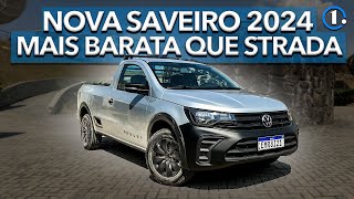 NOVA VW SAVEIRO ROBUST 2024 COMO É A VERSÃO MAIS BARATA E DE TRABALHO DA PICAPE RENOVADA [upl. by Westleigh]