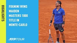 Highlights Fognini Beats Lajovic In MonteCarlo For Maiden Masters 1000 Title [upl. by Olinad]