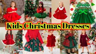 Kids Christmas Outfit Ideas  Baby Girl Christmas Dress 2024  Velvet Frock Designs For Baby Girl [upl. by Twedy42]