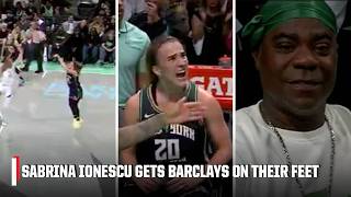 SABRINA IONESCUS DEEP 3 GETS BARCLAYS CENTER ON THEIR FEET 😤  WNBA on ESPN [upl. by Worlock]