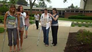 Gait PWB 3 Point Gait Crutch Ambulation [upl. by Annodal]