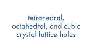 Tetrahedral Octahedral and Cubic Crystal Lattice Holes [upl. by Beaudoin]