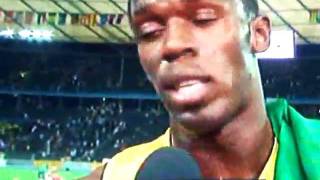 Usain Bolt BBC 100m 958 WR interview [upl. by Ingmar]