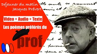 🇫🇷 Les poèmes du Prof Déjeuner du matin Jacques Prévert French poem Video  audio  text  🇫🇷 [upl. by Githens]