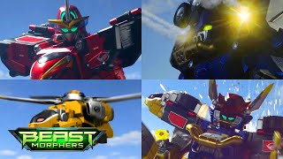 All Megazord Battles in Power Rangers Beast Morphers Episodes 111  Power Rangers Official [upl. by Lynus794]