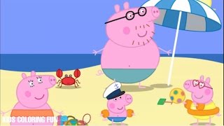 Coloring Book Peppa Pig Go to Beach Coloring Pages for Learning Colors With Peppa Coloring Pages 11 [upl. by Jenine]