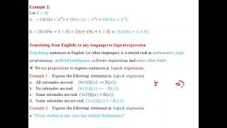 Universal  Existential Quantifiers Translating to logical expression Maths for Freshman Part 4 [upl. by Eirolam724]