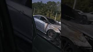 Police car accident with totaled car front end accidentsviadashcam cars [upl. by Audre]