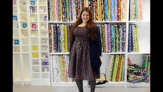 How to make an adult elastic bust shirred dress  free pattern DIY sewing tutorial by Linda Forager [upl. by Macmahon]