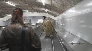 Sweden Stockholm Fridhemsplan Subway Station 4X escalator  night [upl. by Kleper]