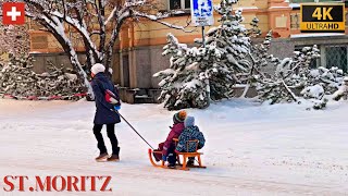 St Moritz Switzerland  Heavy Snowfall in Switzerland  Graubunden Region [upl. by Toney]