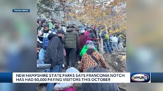 New Hampshire State Parks says Franconia Notch has had 60000 paying visitors this October [upl. by Wahkuna]