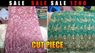 Cut Dana Work Dress Hand Embroidery Sale 1200  EP27 Handwork Cutdana Net Fabric  EK Fabrics [upl. by Fielding]