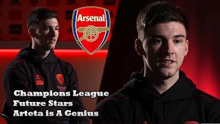 Kieran Tierney Interview  Tierney on Arteta UCL Football amp Arsenal Future Stars [upl. by Aihpos]