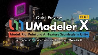 UModeler X Plus  Model Rig Paint and AI Texture in Unity  Quick Preview [upl. by Underwood528]