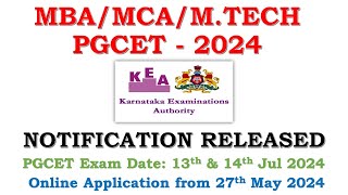 PGCET 2024  Notification  Online Application [upl. by Geddes386]