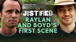 Raylan and Boyds First Scene  Justified  FX [upl. by Onitnevuj894]